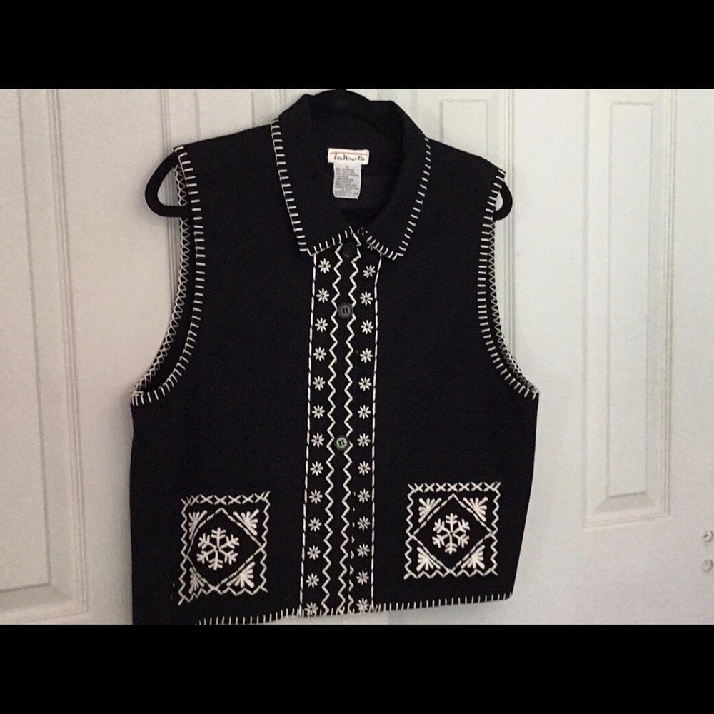 Talbots L wool blend lined vest.